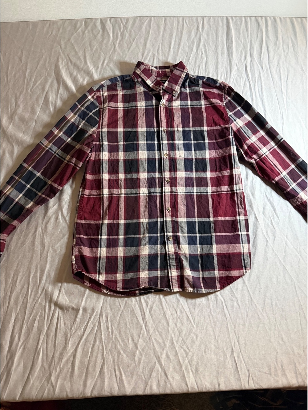 Banana Republic Slim Fit Untucked Plaid Shirt Medium 100% Cotton